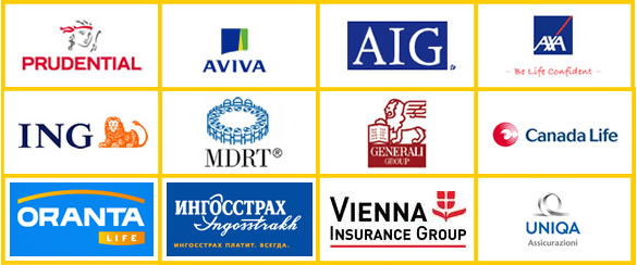 alt="Clients include AXA, Aviva, ING, AIG, Generali, MDRT, Prudential and Canada Life